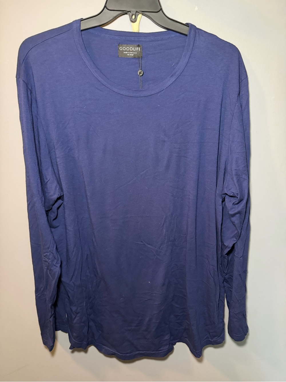 Goodlife Men’s Long Sleeve Crewneck Shirt - Indigo Blue